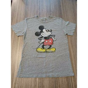 Disney Mickey Mouse Gray Short Sleeve Graphic T-Shirt Adult Size L